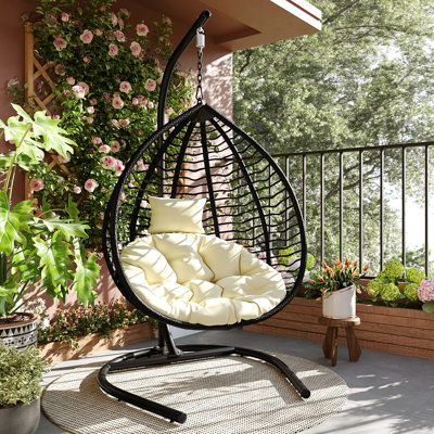 U_STYLE Chaise hamac suspendue d'extérieur pour l'intérieur avec support (y compris chaise de patio)