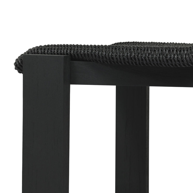 Roxy Outdoor Dining Chair-Faux Hyacinth, Stained Black
