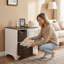 Petite armoire d'appoint Farmhouse avec 2 paniers en gazon tissé, armoire de rangement compacte de H 24 po-82903670