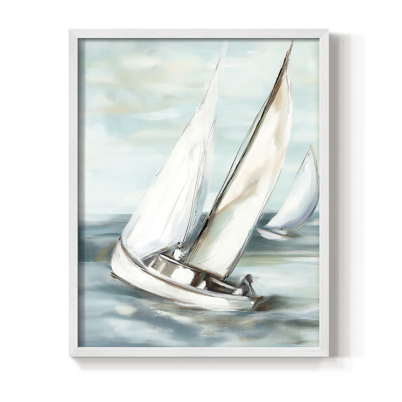 NAUTICAL Series LVII, reproduction encadrée - bois massif, H 11 po x l 9 po, Blanc