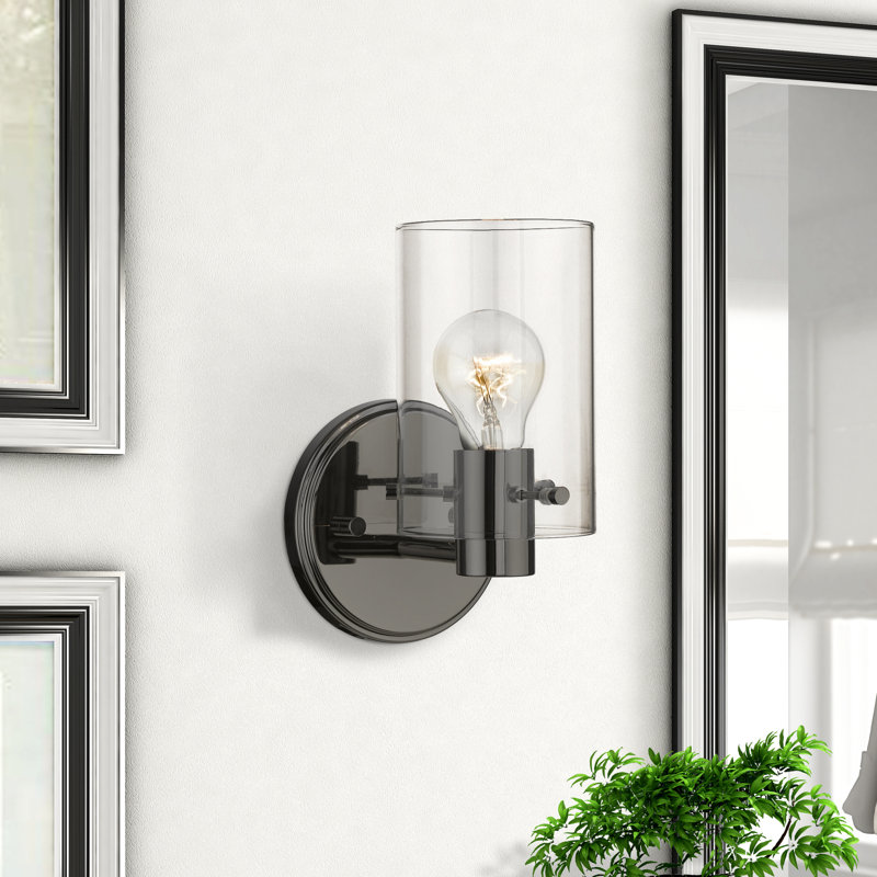 Rosia Steel Wall Sconce, Black Chrome