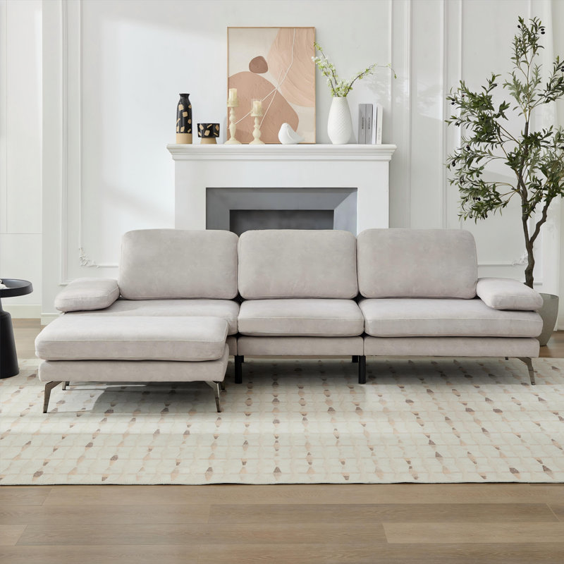 Canapé de 103 po avec repose-pieds, Gris clair