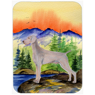 East Urban Home Weimaraner Glass Cutting Board