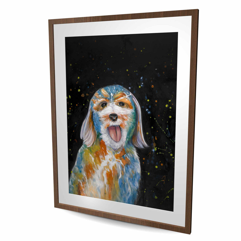 Reproduction d'art abstrait Labradoodle | Décoration intérieure encadrée