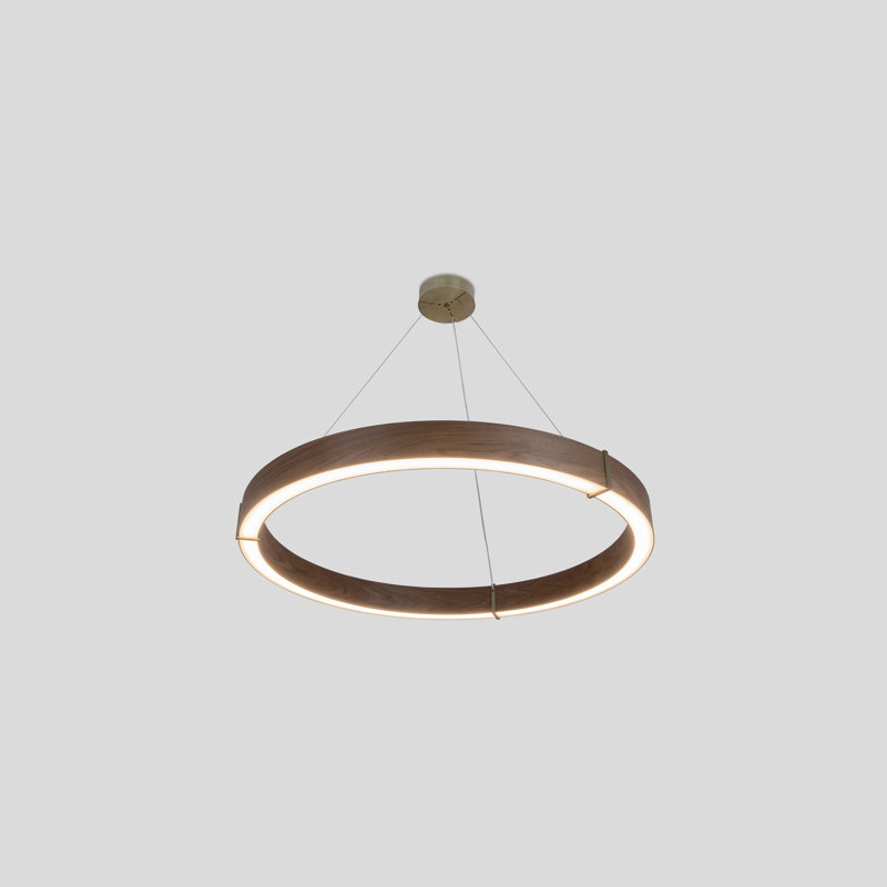 Redeo 60" LED Pendant Light, 3000K, Walnut, Distressed Brass