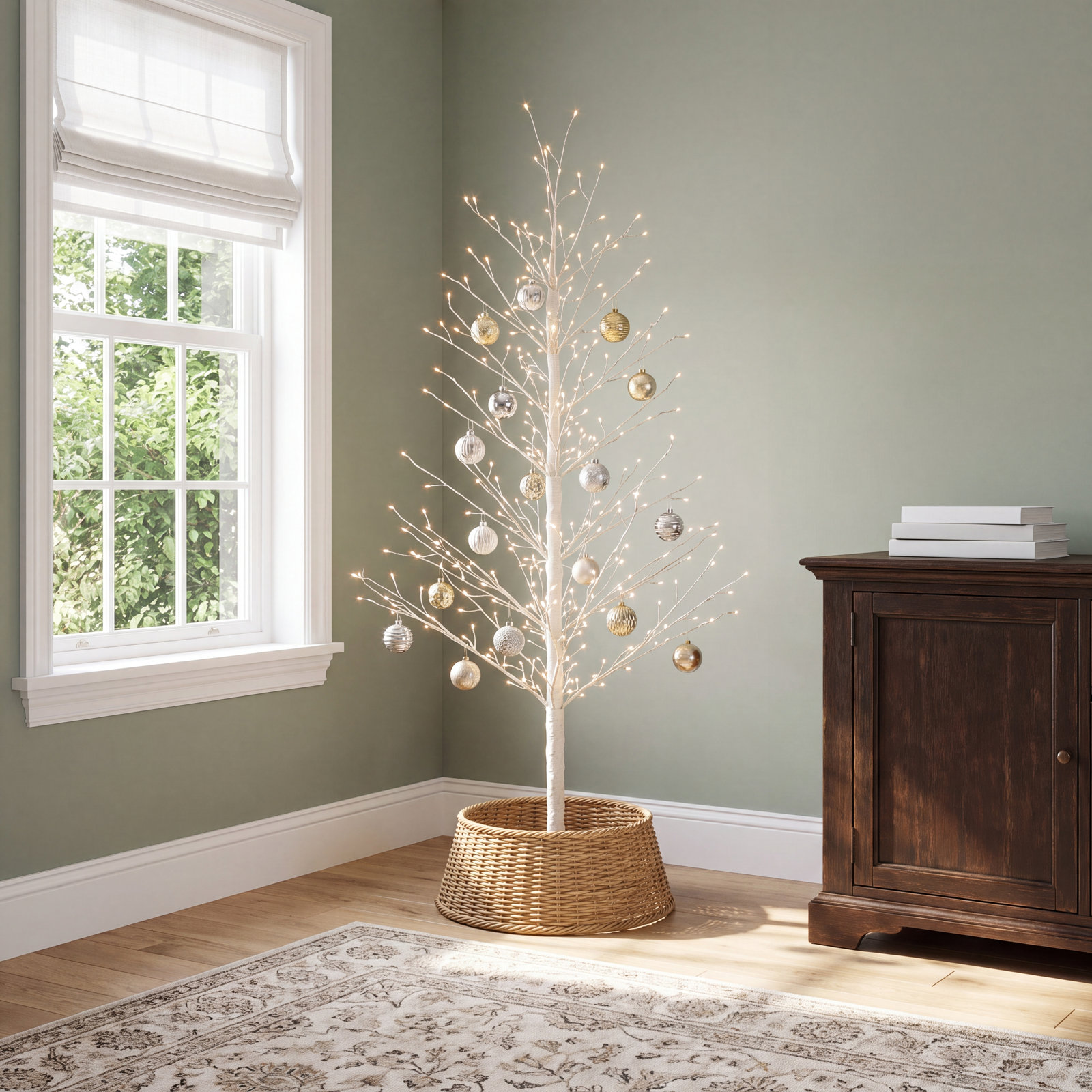 White Birch Tree with LED Lights, 47.24"