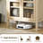 72 Inch Tall Rustic Arched Cabinet Display Cabinet, Wood Kitchen Pantry Cupboard, 2 Arched Glass Doors,  With Storage And Adjustable Shelves For Dining Room, Living Room-1928601204