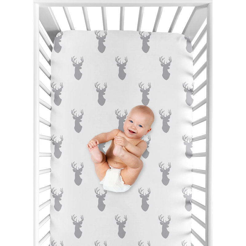 Drap-housse pour lit de bébé à motif cerfs
