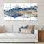 «Blue and Gold Marble Clouds II», reproduction d'art sur toile moderne - 60 x 28 - 5 panneaux