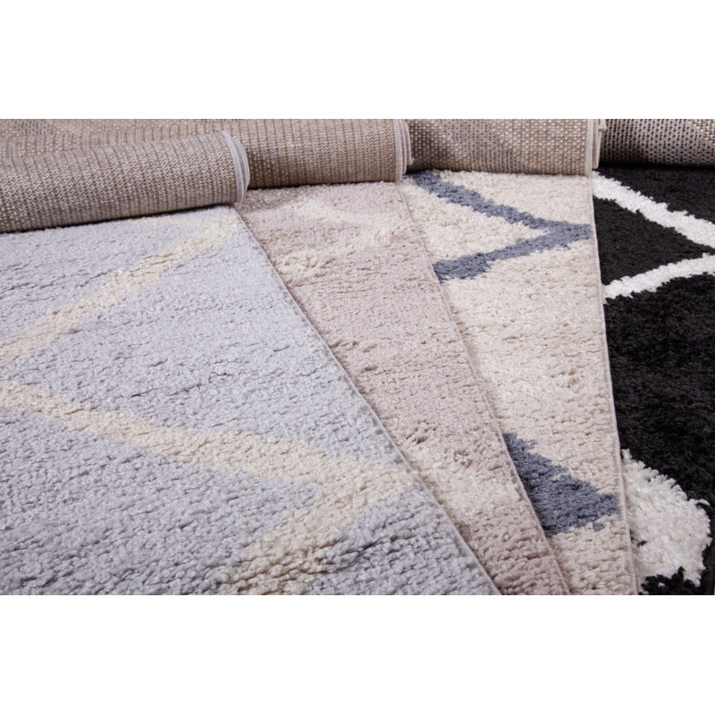 Tapis beige Geometric, Rectangle 3 pi 3 po x 5 pi