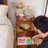 Vintage Bedside Table, Solid Wood Intelligent Bedside Table, Multifunctional Bedside Cabinet, Suitable For Bedrooms And Living Rooms-1984774413