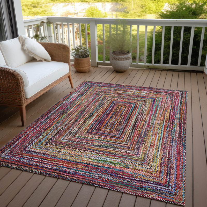 Tapis paprika Xhevrie ACN1725 intérieur / extérieur lavable à la machine, Rectangle 9 pi x 12 pi