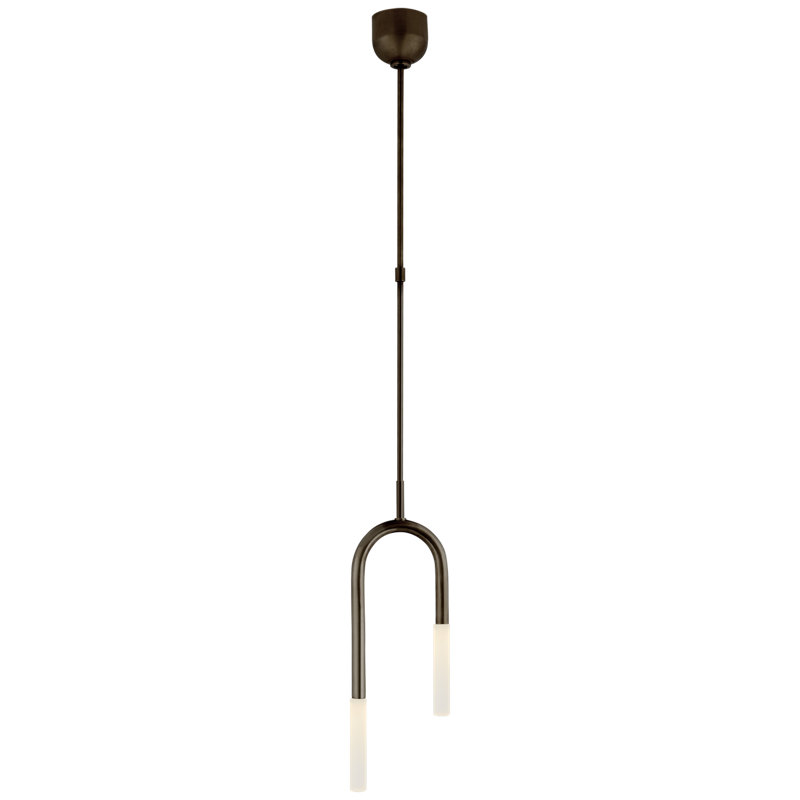 Kelly Wearstler Rousseau Small Asymmetric Pendant, Etched Crystal, Bronze