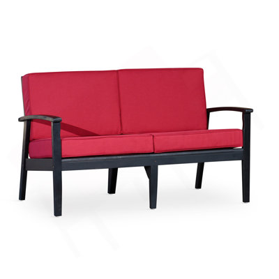 Causeuse eucalyptus avec coussins espresso, bourgogne