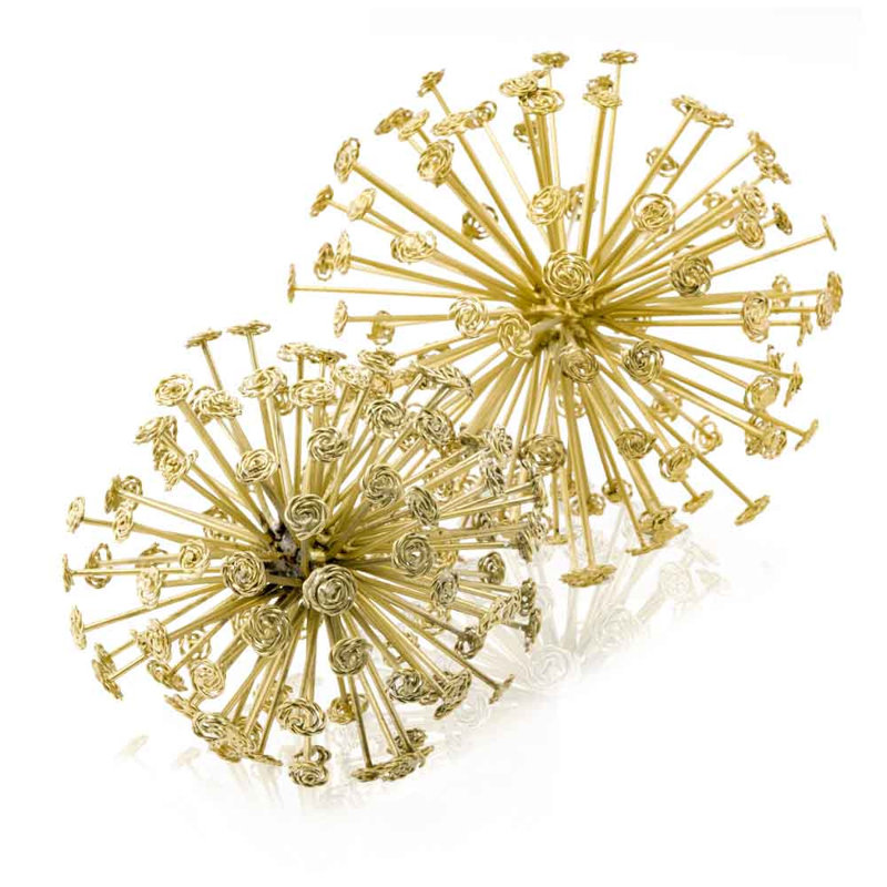 2 pièces sphères Cieran Starburst, Or, 7 po x 7 po