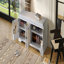 Banc de rangement pour chaussures, banc de rangement rustique, hall d'entrée multifonctionnel en bois avec coussin amovible, portes en rotin tissé et tablettes réglables-1349064146