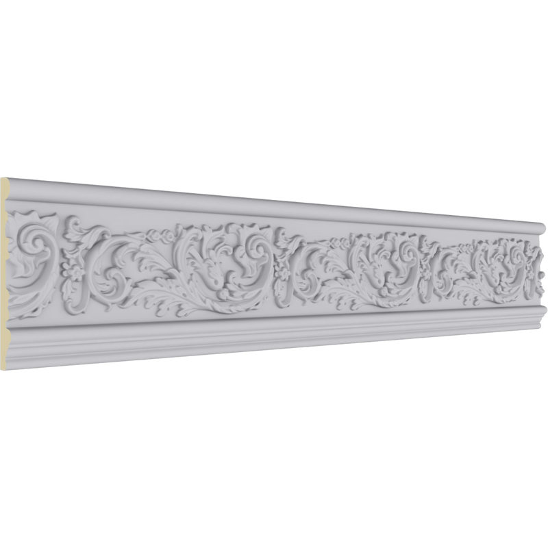 Primed Geometric Urethane Crown Moulding Sample, 12" Length