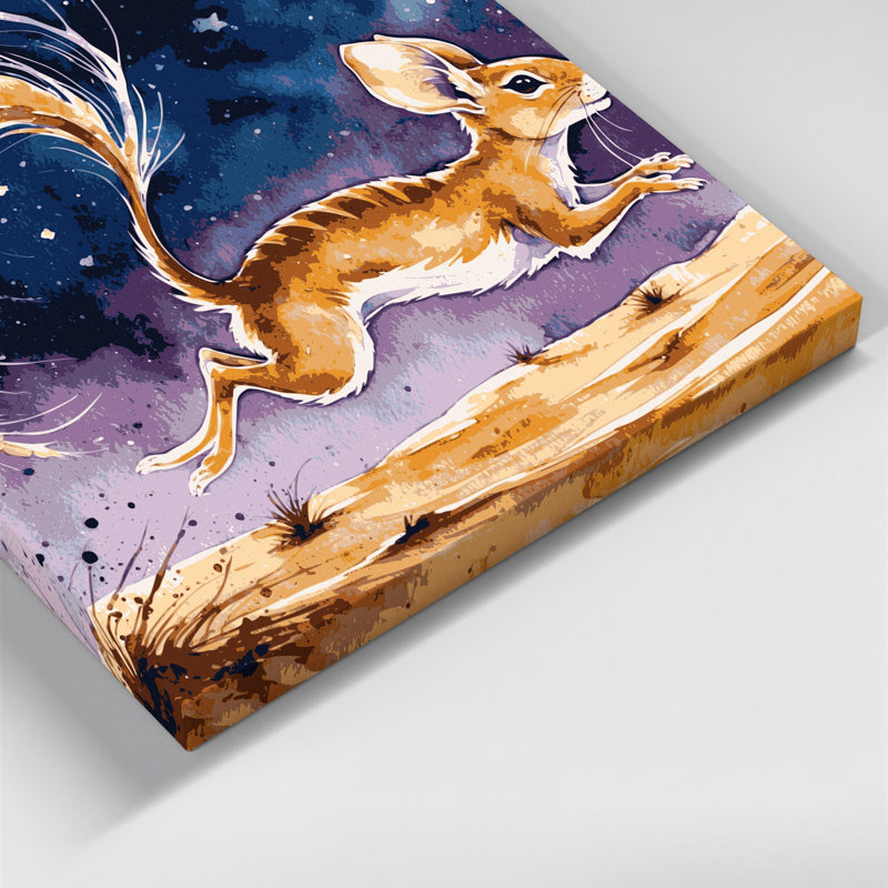 Vie sauvage, art mural sur toile gris Jerboa, H 24 po x l 36 po