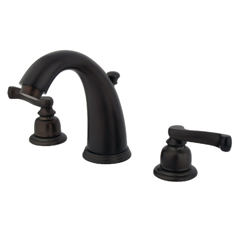 Kingston Brass Royale Two-Handle 3-Hole Deck Mount Widespread Bathroom Faucet with Retail Pop-Up Drain, Oil Rubbed Bronze
