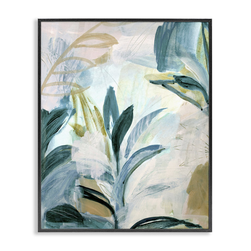 Giclée encadrée de plantes d'Hawaï rétro, design par Gemma Bardot, H 14 po x l 11 po, Giclée encadrée noir minuit