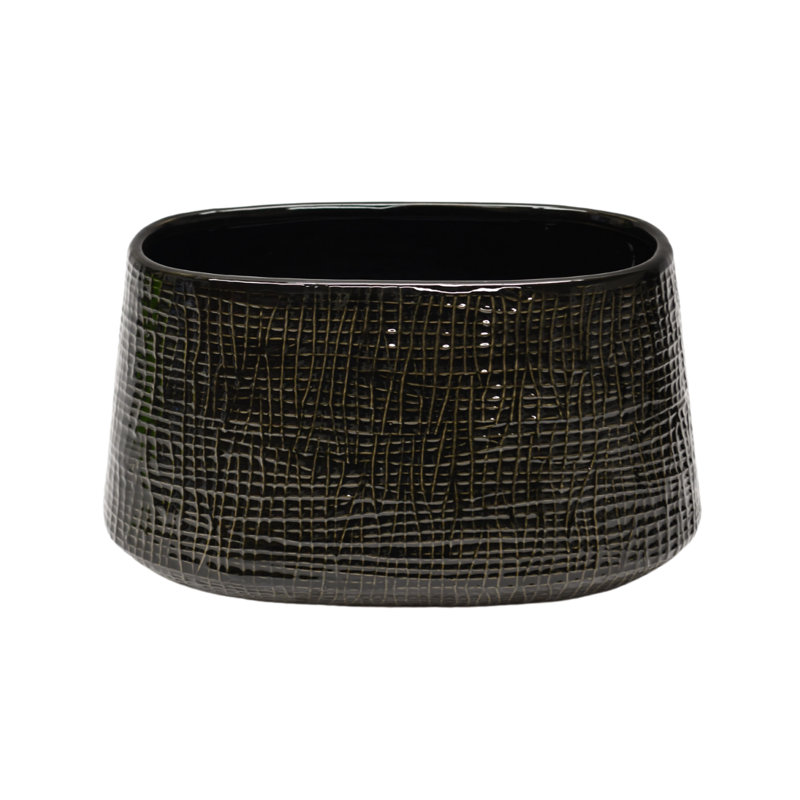 Vase de table en céramique Rajish, Noir