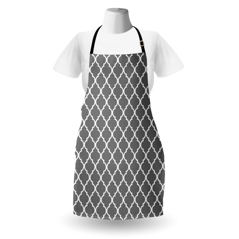 Tablier gris East Urban Home, cuisine, taille adulte, gris blanc