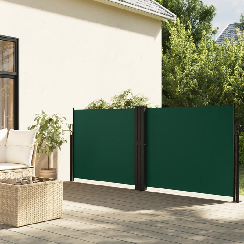 Dakota Fields Retractable Side Awning, 100cm H x 600cm W, Dark Green