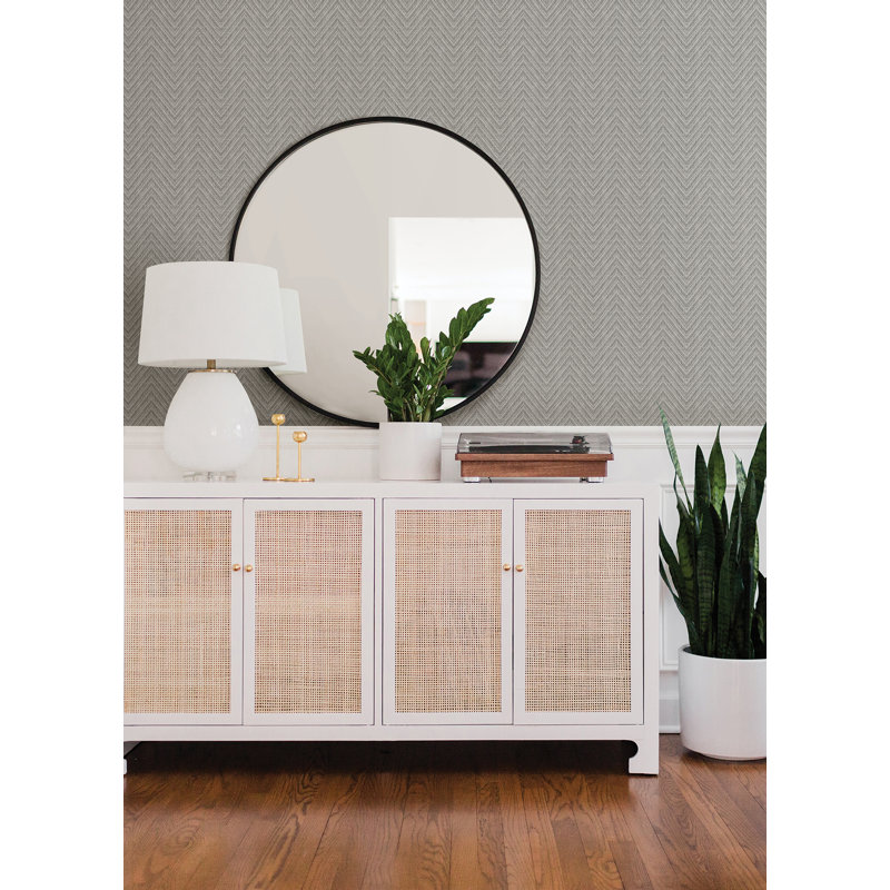 Chevron Wallpaper Double Roll, Gray