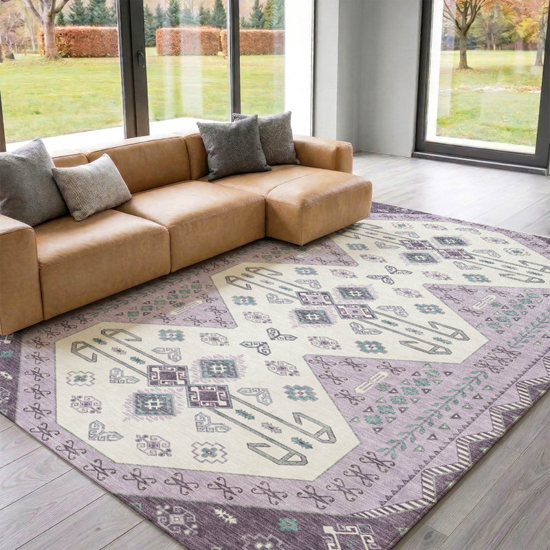 Tapis Villers AMF Global de qualité supérieure, lavable à la machine, Purple, 8' x 10'