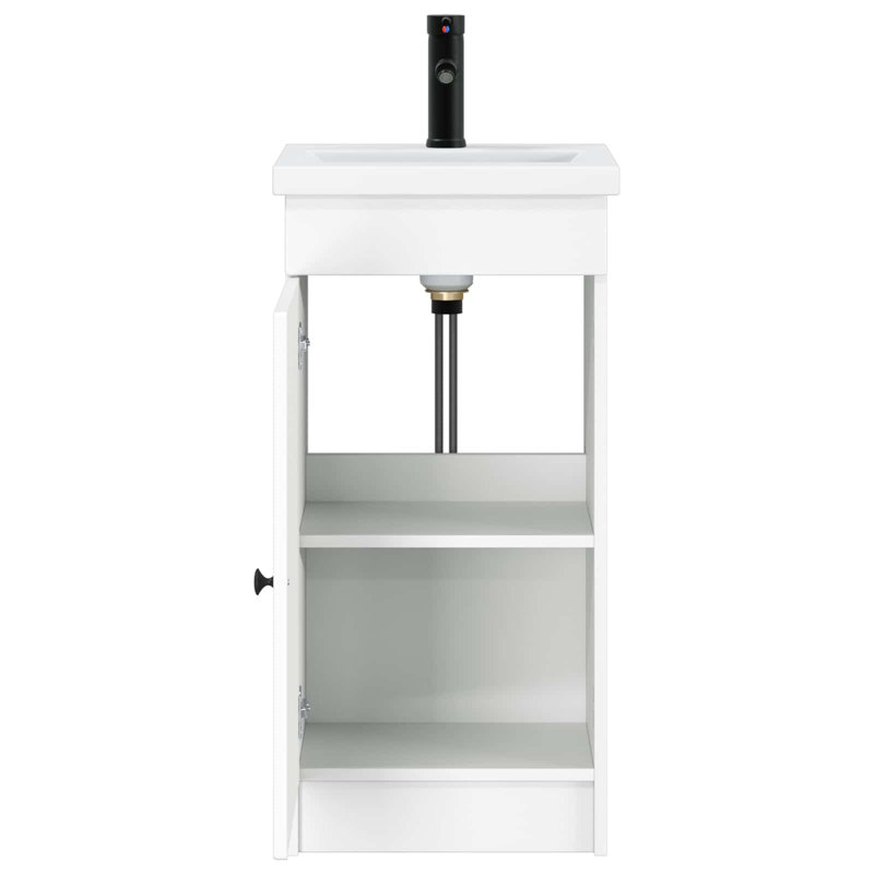 Single Bathroom Vanity with Ceramic Basin, White