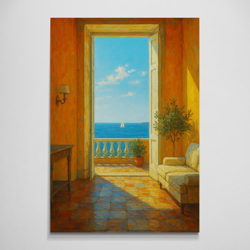 Sea Breeze Through the Door Wall Art - Canvas Framed Print, 61 cm H x 41 cm W