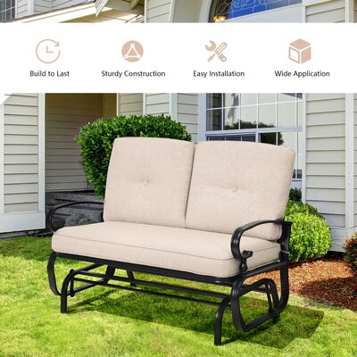 Lark Manor Adalet Steel Outdoor Glider Chair & Reviews | Wayfair