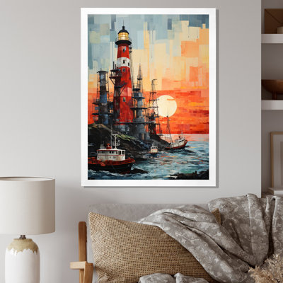 «Elisamarie Red Oil Rigs Resilient Rig I», reproduction sur toile encadrée