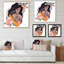 Silhouette féminine et bouquet floral - reproduction d'art sur toile moderne38669-66808124-66808132