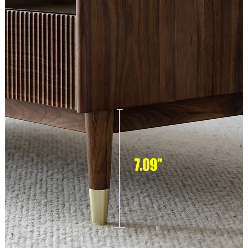 Black walnut all-solid wood coffee table, 17.72" H x 47.24" L x 23.62" W