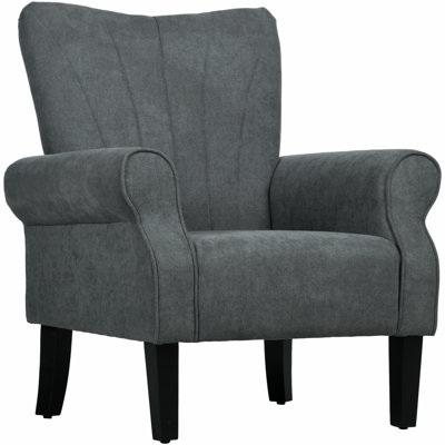 Mid-Century Modern Armchair with Wood Legs