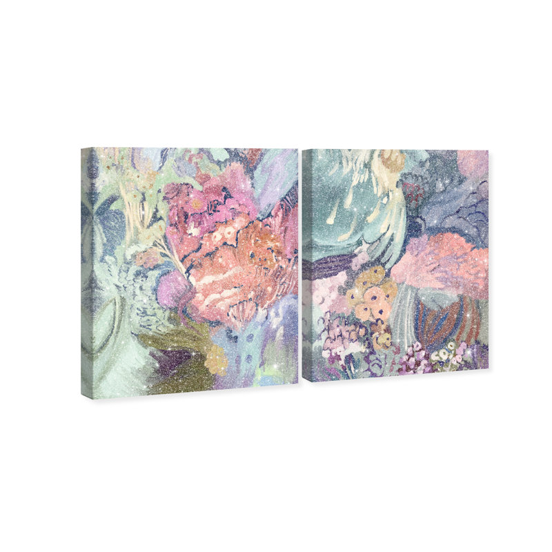 Abstract Botanicals Set Set by Oliver Gal, 72"H x 60"W, Gallery Wrapped