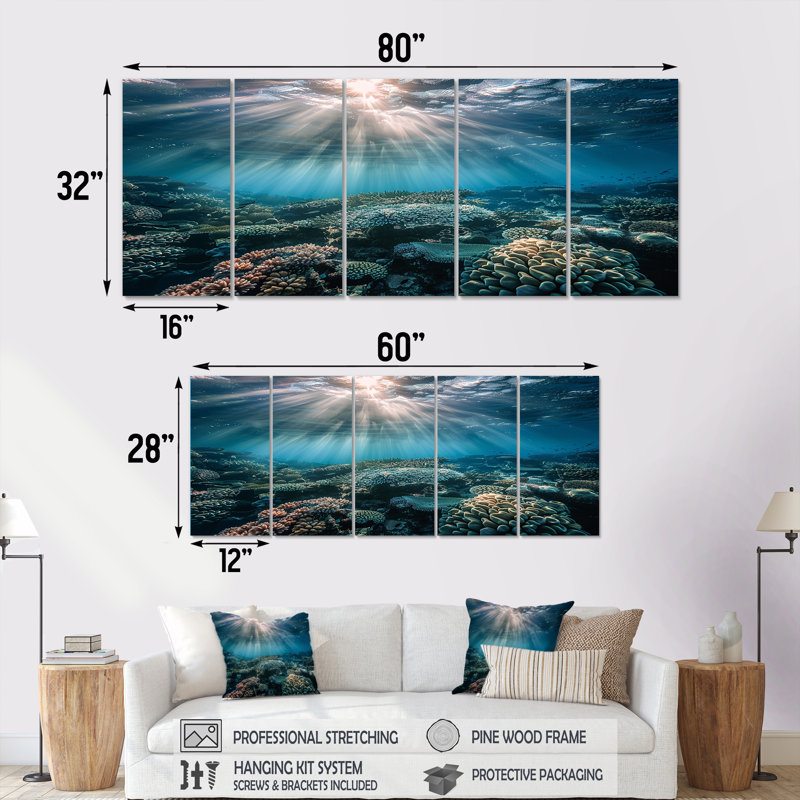 Rutter - Coastal Tropical, art mural 5 pièces, H 28 po x l 60 po
