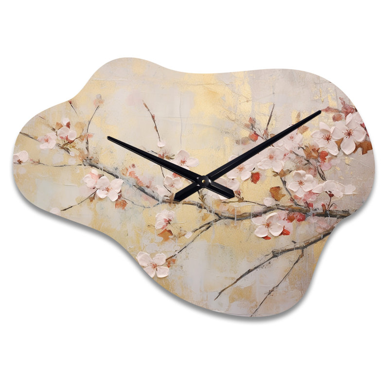Pomme Blossom Harmony III - horloge murale en métal avec fleur de pomme, Grand