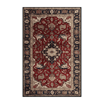 Machine Washable Persian Black Area Rug