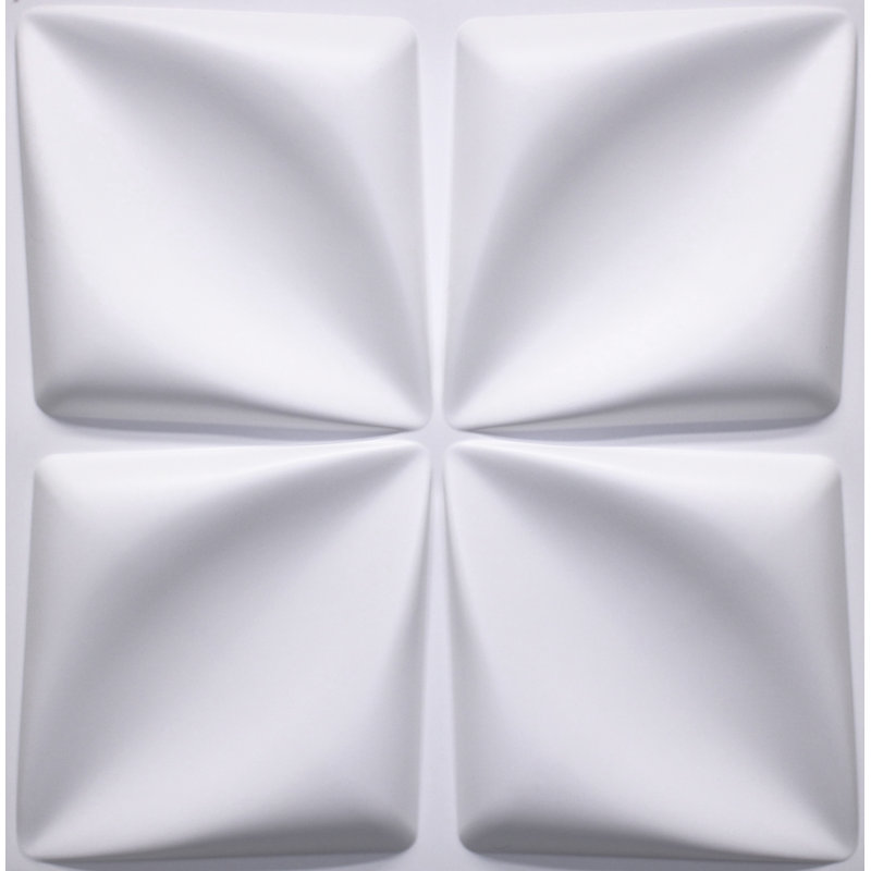 Falkirk Ross 19.7" X 19.7" Diamond 3D Wall Panel In White (5-Pack)