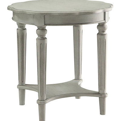 Table de bout antique en ardoise avec tablette inférieure - chambre d'appoint