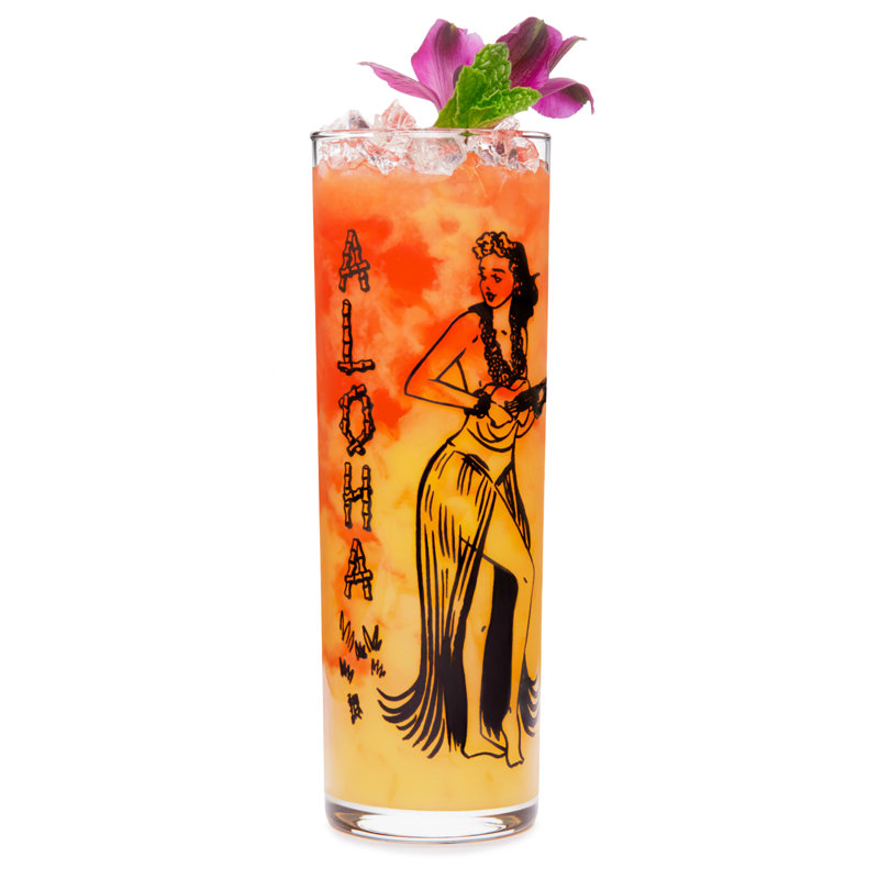 Verre à zombie Libiki Tiki Kahiko, transparent, 13,5 onces, ensemble de 4, Transparent