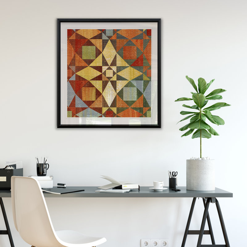 Courtepointe Kaleidoscope II - reproduction de cadre photo, H 17,5 po x l 17,5 po x P 1,5 po