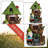 Juliete Resin Pine Cottage and Goblin Garden Statues with Solar Light(10.2 Inch)