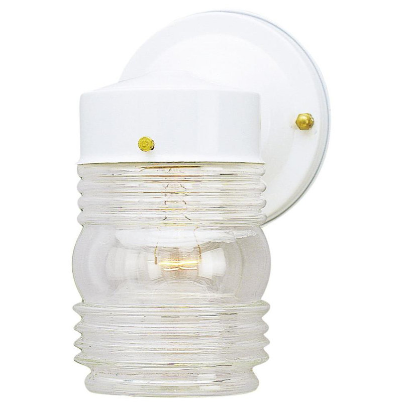 Lanterne murale d'extérieur à 1 ampoule Cleaton, Blanc, H 4,5 po x P 5,75 po x l 6,25 po
