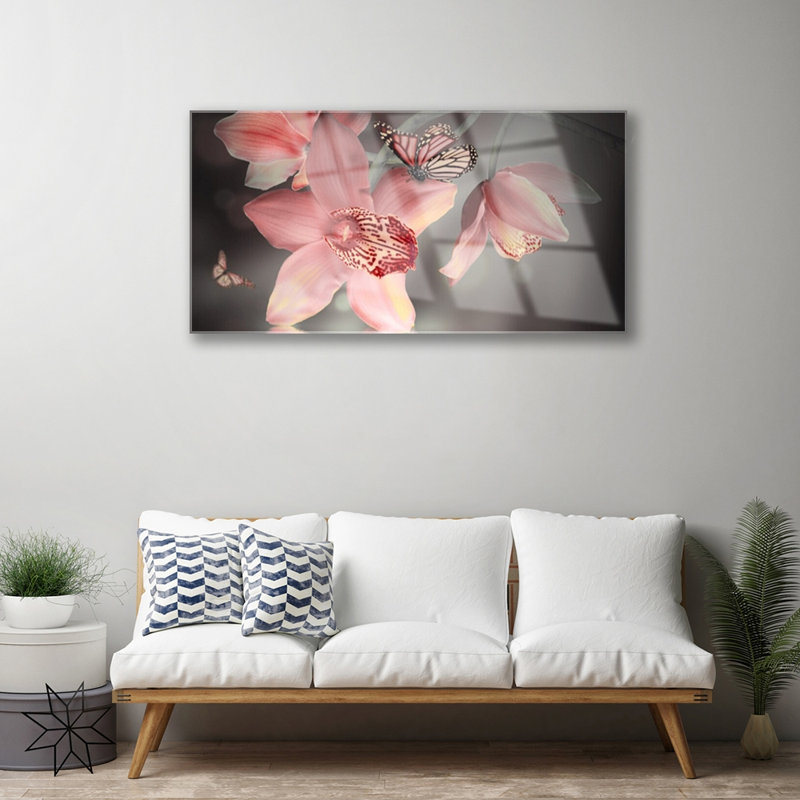 Floral Flowers - Unframed Photograph on Glass