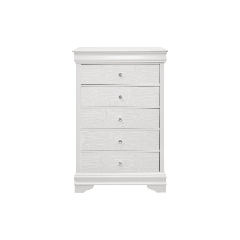Ensemble de chambre avec lit plateforme 3 pièces Briggitte, Grand, Trois pièces : lit, commode et miroir