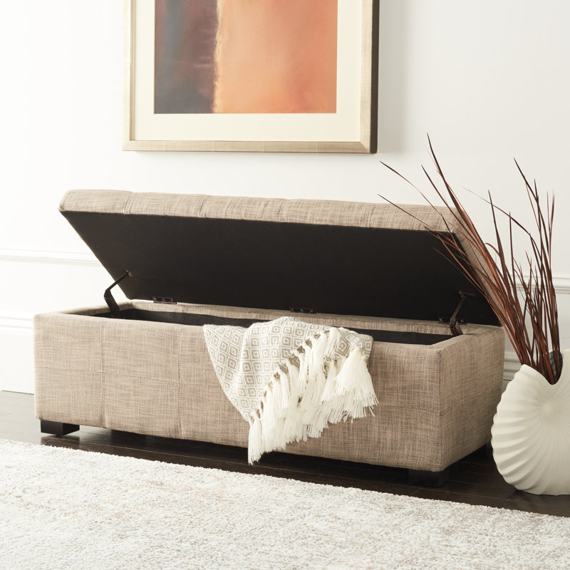 Banc de rangement à couvercle rabattable Graysie, Pierre