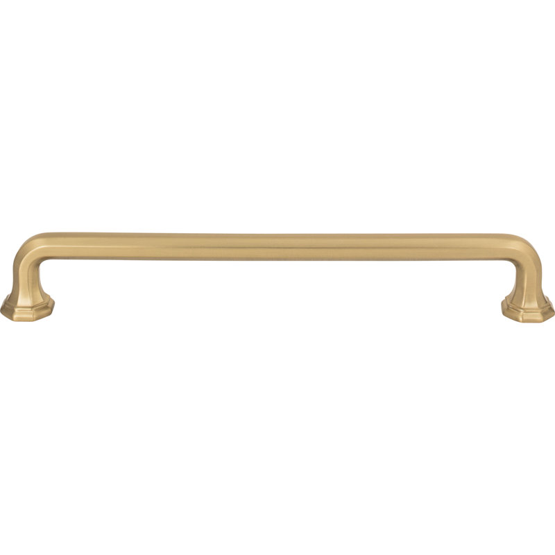 Warm Brass Traditional Bar Handle with Mounting Hardware